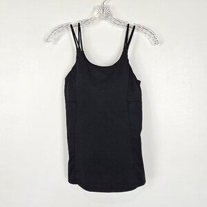 Athleta Athletic Tank Top Womens Size 34C Black Built in Bra Gym Training